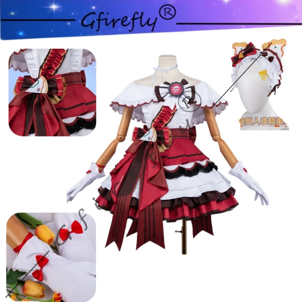 

Kohane Azusawa Cosplay Costume Dress Full Set with Bow Accessories Adult Women Stage Performance Comic Con Party Outfit