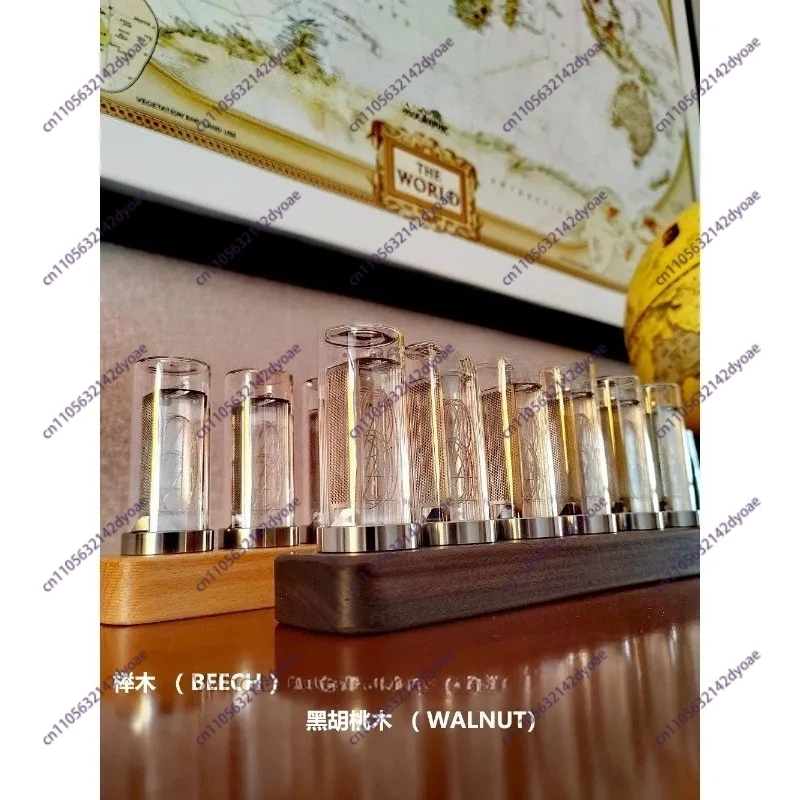 For Indoor Ornaments-6BITS Light Tube Clock LED Digital Gift Ornament Door of Destiny Stone