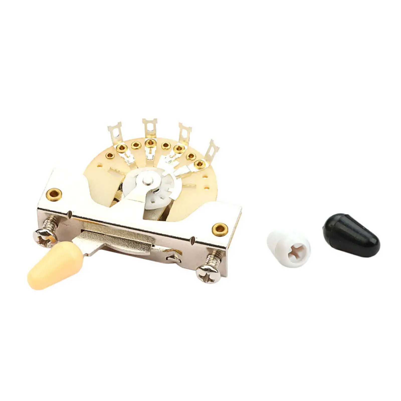 Guitar Pickup Selector Switch with Switch Knob Tip Caps Fittings Instrument Sturdy Replaces Practical Heavy Duty 3 Position