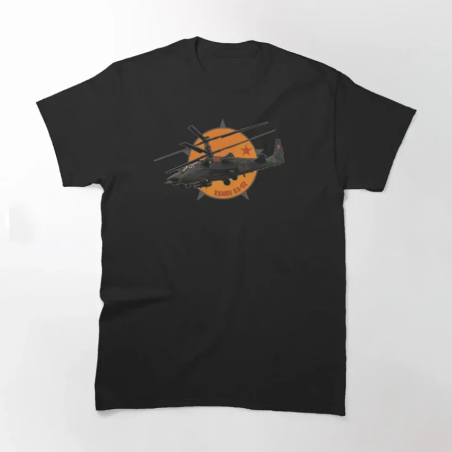 

Russian Ka-52 Alligator Attack Helicopter T-Shirt 100% Cotton O-Neck Summer Short Sleeve Casual Mens T-shirt Size S-3XL