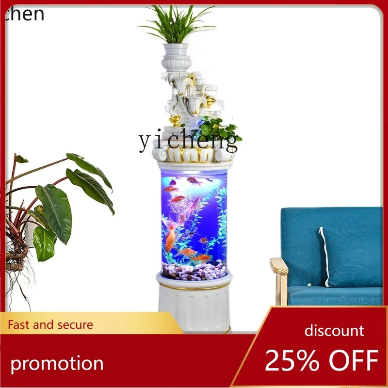

YFY Modern Circulating Water Fish Globe Office Lucky Living Room Decoration Free Change Aquarium