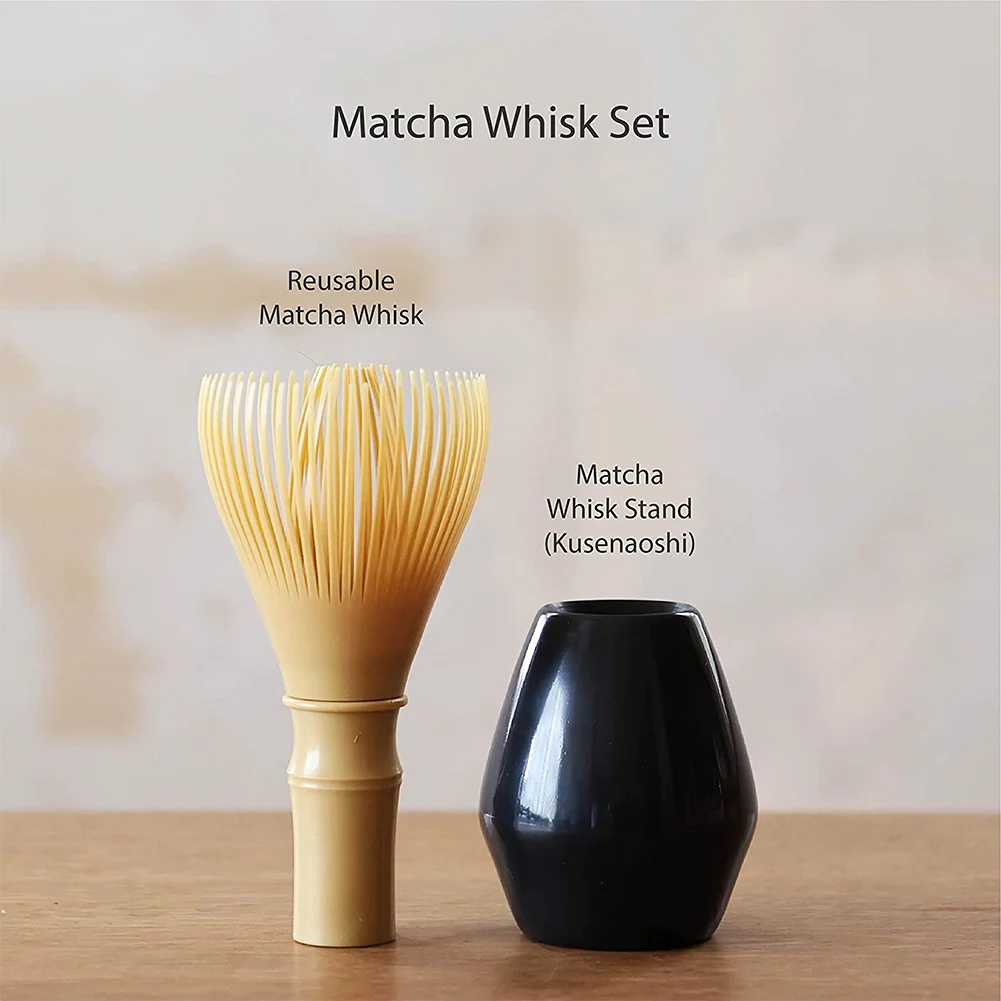 Resin Matcha Whisk Chasen Brush Tools for Matcha Green Tea Powder Reusable Powder Whisk with Whisk Holder Tea Ceremony