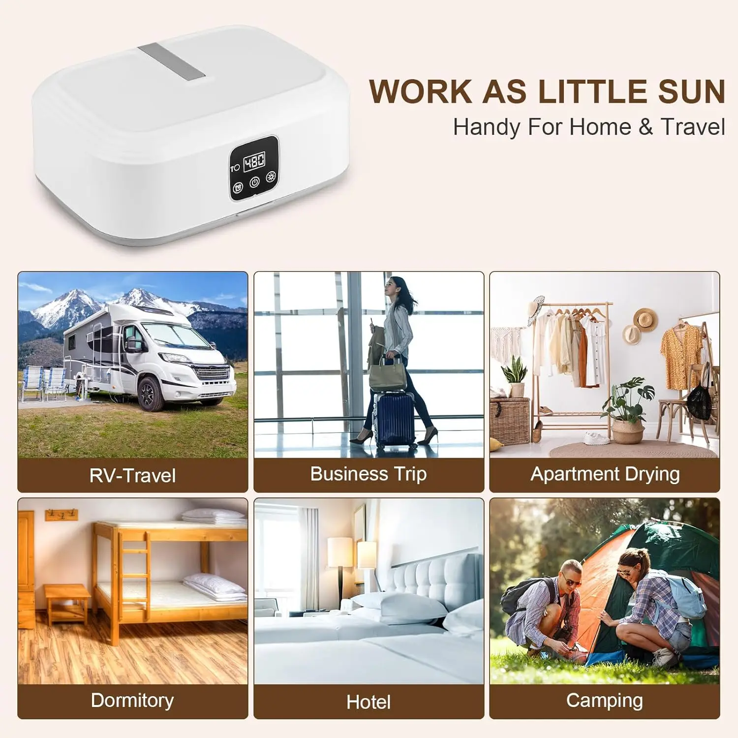 Secador de ropa portátil, secadores de ropa con Control, secadora plegable con temporizador para apartamento, RV, viajes, tareas domésticas con secadora Ba