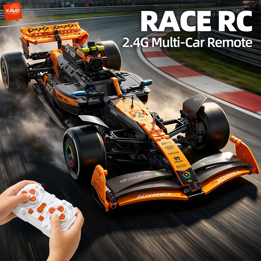 KAVOWORLD Oranje Zwart Technisch 1:8 Bouwstenen Model DIY Montage Supercar Bricks Onderwijs Speelgoed Verjaardagscadeaus voor jongens