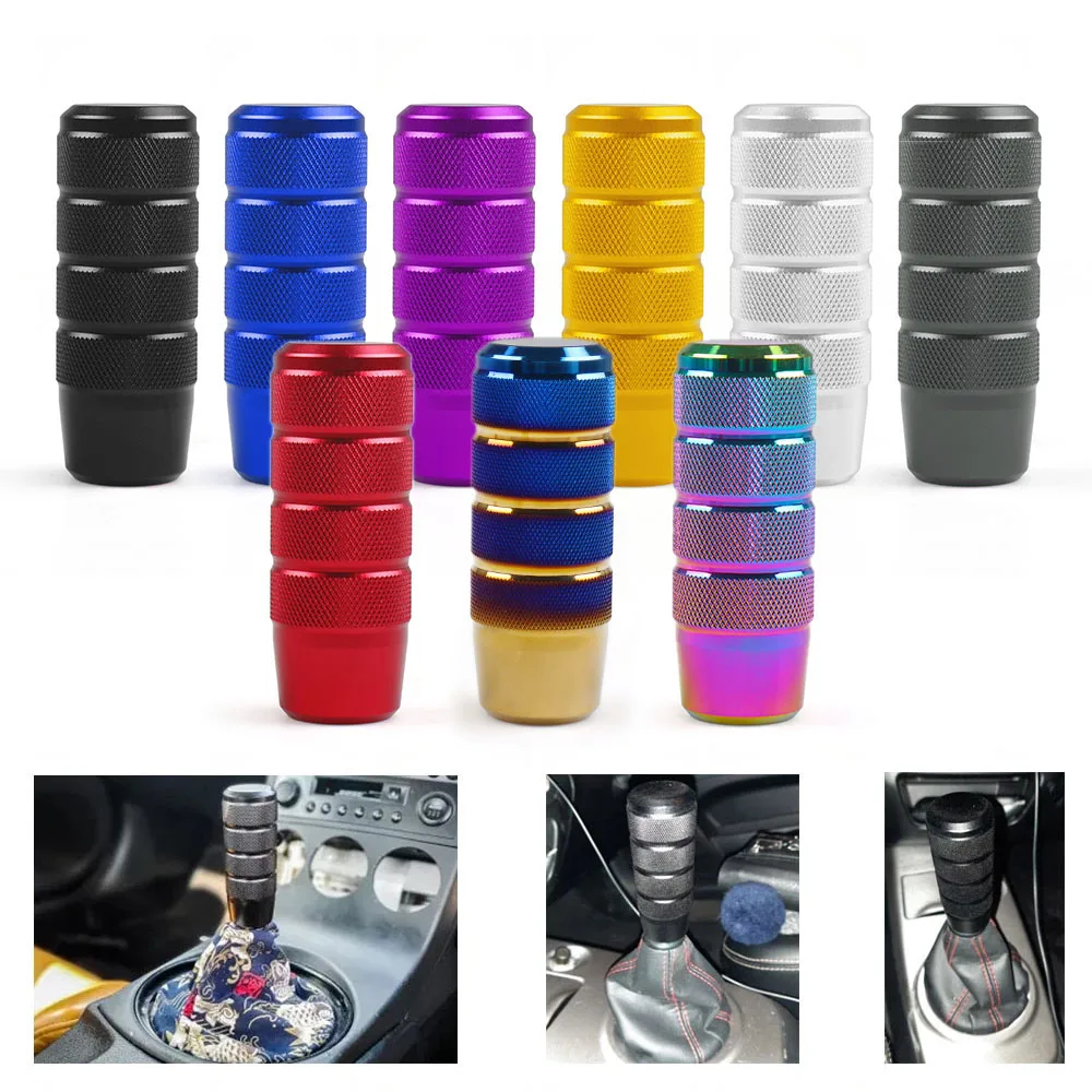 95MM Non-Slip Gear Shift Knob Manual Transmission Aluminum Knurled Shifter Lever Knob Fit For M8 M10 M12 Shfiter