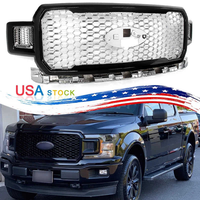 

SAIQINGSP Fit Ford F-150 F150 2018-2020 Front Bumper Grille Black ABS Plastic Car Accessories Tools