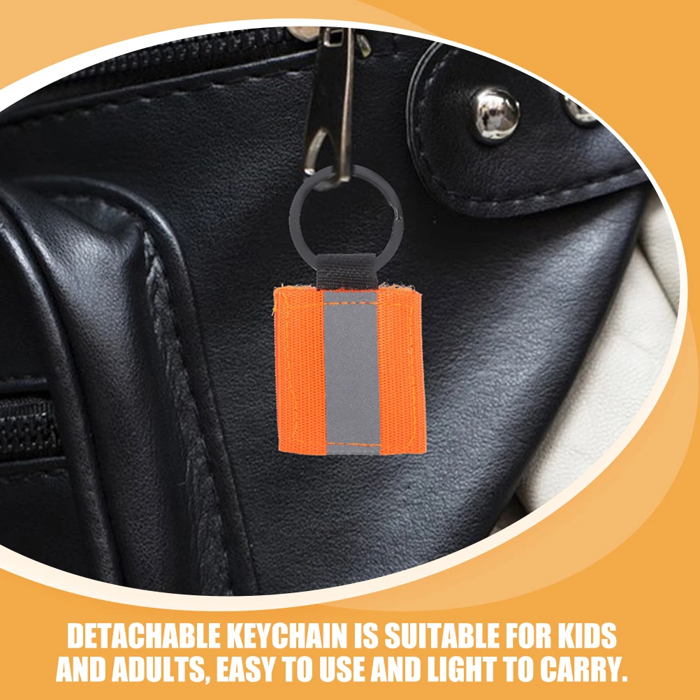 

6pcs Reflective Keychain Tags High Visibility Backpack Accessories Kids Double Sided Pendants Glow Dark Key Rings