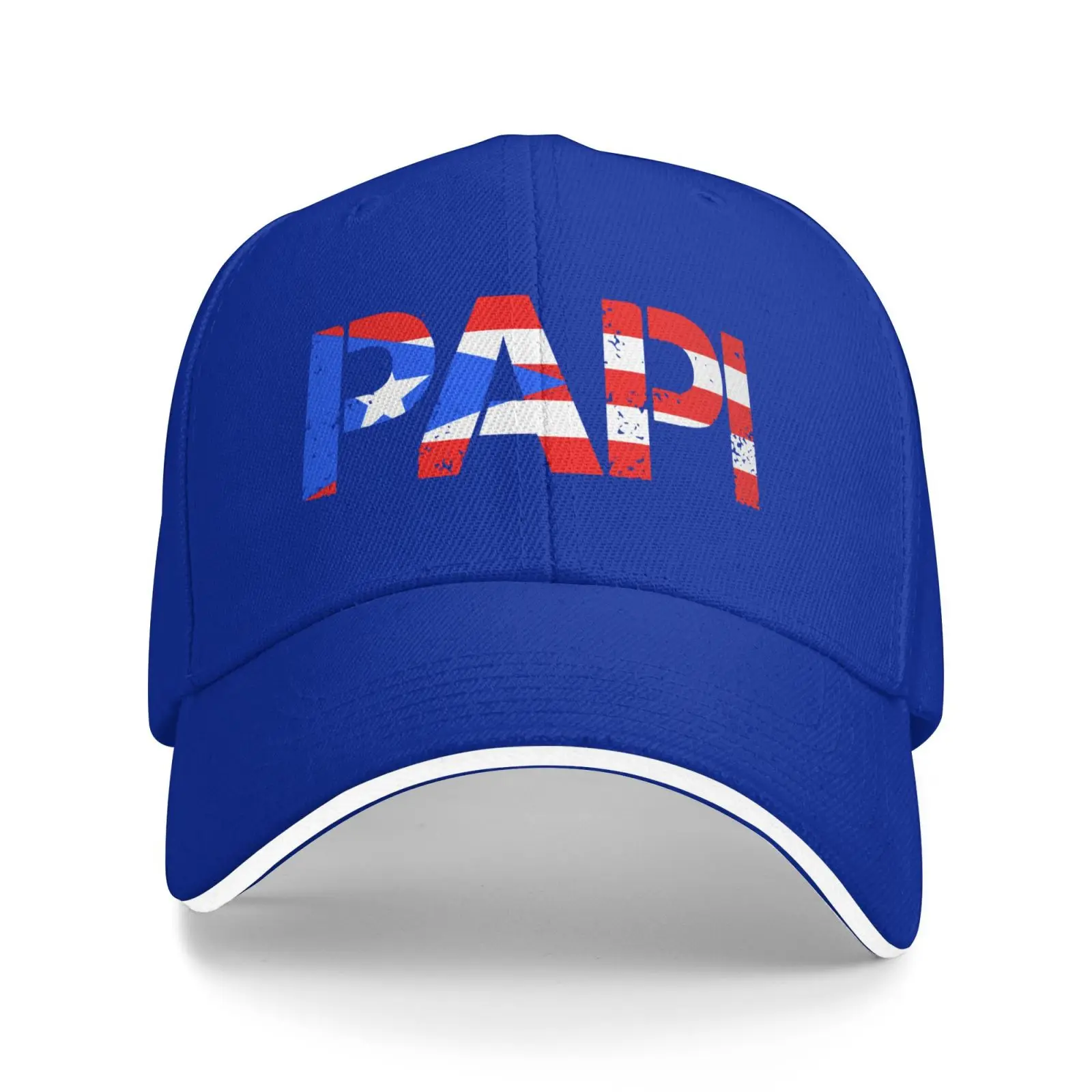 Papi Puerto Rico Flag Baseball Cap One Size Unisex Adjustable Cotton Casual Sports Sun Hat for Men Women
