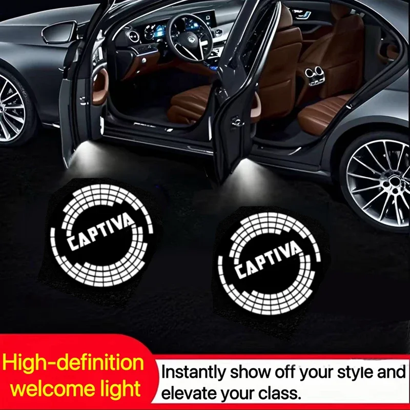 

LED Car Door Welcome Projector Light Bulbs Ghost Shadow Lamp Accessories for Chevrolet Captiva 2007-2014 2015 2016 2017 2018