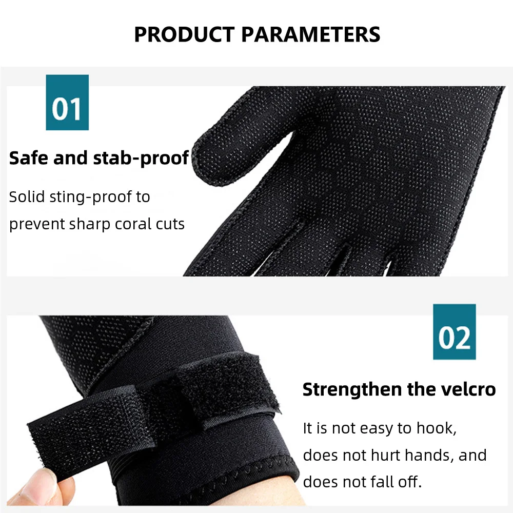 3mm Neoprenanzug Handschuhe Thermische Anti Slip Neopren Tauchen Handschuhe Surfen Handschuhe Für Speerfischen Schwimmen Rafting Kajakfahren – Detail 4