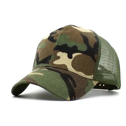 Plain Hats Sports Cap Camping Outdoor Half Mesh Jungle Camo Retro Army Style Mens Women Visor Camouflage Trucker