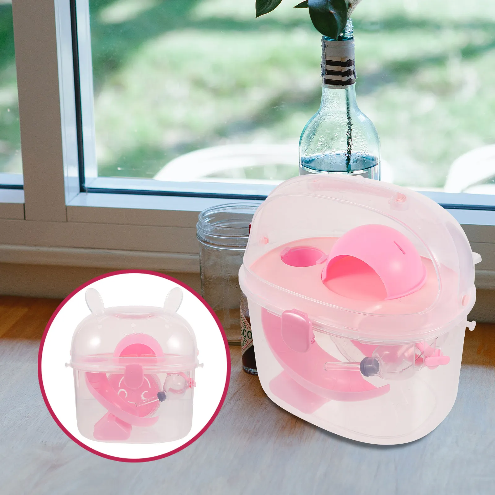 Portable Pet Carrier Plastic Hamster Travel Case Spacious Small Animal Cage Outdoor Handheld Hamster Container for Mice Rats