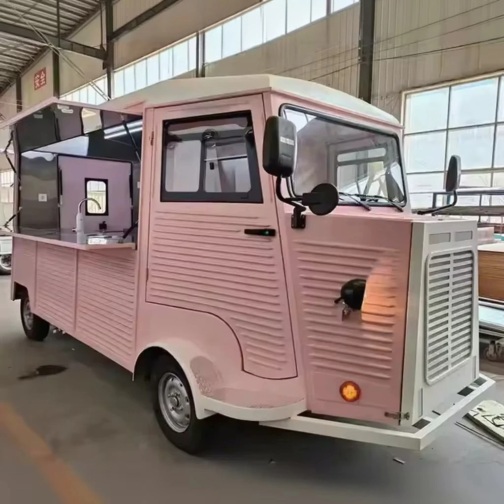 Manufacture's New Retro Food Truck Vintage Ice Cream Van for Catering for Hotdogs Fast Food Fiberglass Mobile Trailer for Sale