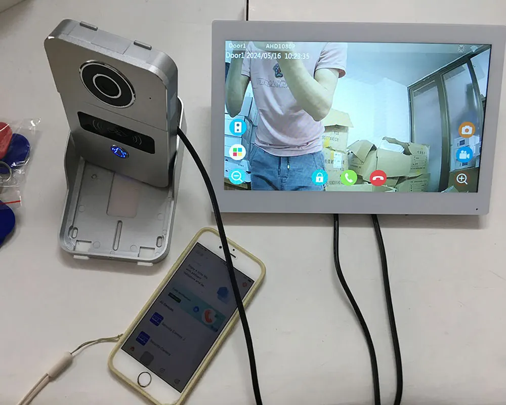 Imagem -05 - sem Fio Inteligente Vídeo Campainha Monitor de Tela Sensível ao Toque Sistema de Interfone Wifi Campainha Campainha com Fio Tuya 10 1080p