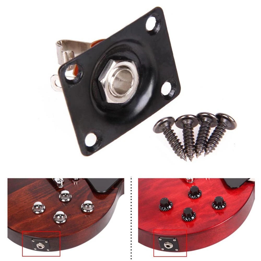 

Guitar Parts Stringed Instruments Jack Plate & Screws Guitar Replacemnet Outputing Jack Stereo Jack Jnput Jack Output Socket