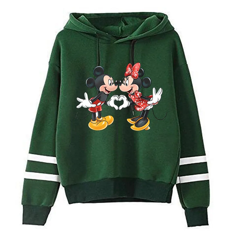 Cute Christmas Minnie Sweatshirt Disney Hoodie Clothes Girl Boy Mickey Mouse Hoody Top Hoodies Y2k 90s Kawaii Harajuku Cartoon