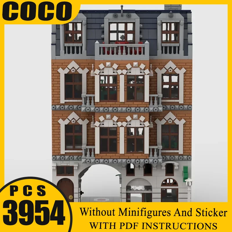 

Moc Building Blocks Modern Old Town Pharmacy Model Technology Brick City Street View DIY Construction Toy For Holiday Gifts