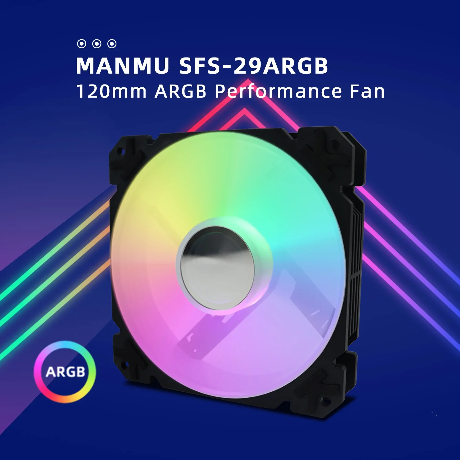 MANMU 120mm LED PC Fan 12V RGB PC Fan Gaming PC CPU Fan RGB Chassis PWM ARGB Divine Light Sync PC Cold Platoon