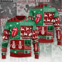 Funny Gift Rolling Lips Christmas Knit Sweaters Christmas Gift Jumpers Tops Couple Party Unisex Casual-1