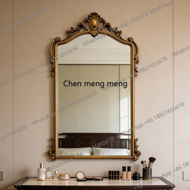 Customized new Chinese irregular vanity mirror, bedroom vanity mirror, household fireplace decorative mirror
