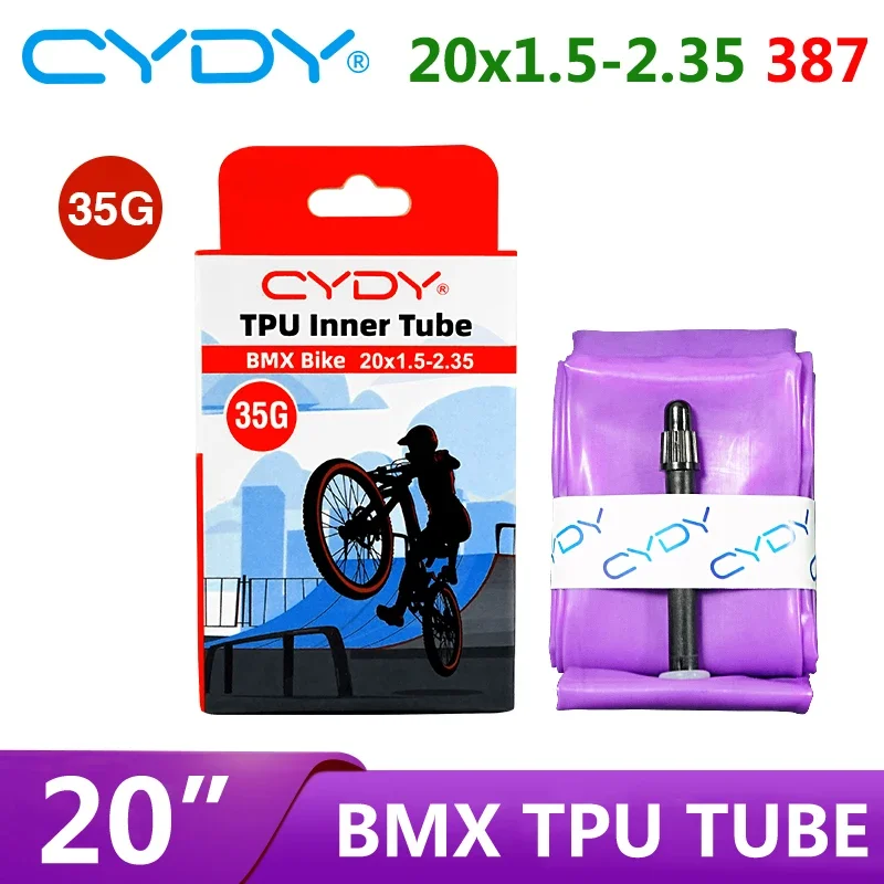 

35G CYDY камера велосипедная внутренняя трубка из ТПУ для BMX шины 20x1,5 1,75 1,95 2,1 2,25 2,35 французская длина клапана 45 мм велосипедная шина penu 387