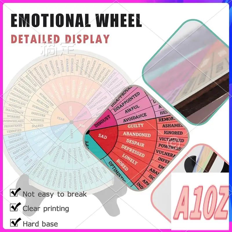 

0Z-Feelings Wheel With Stand Emotions Chart Office Decor For Women Mental Health Gifts For Home/Office/School Education