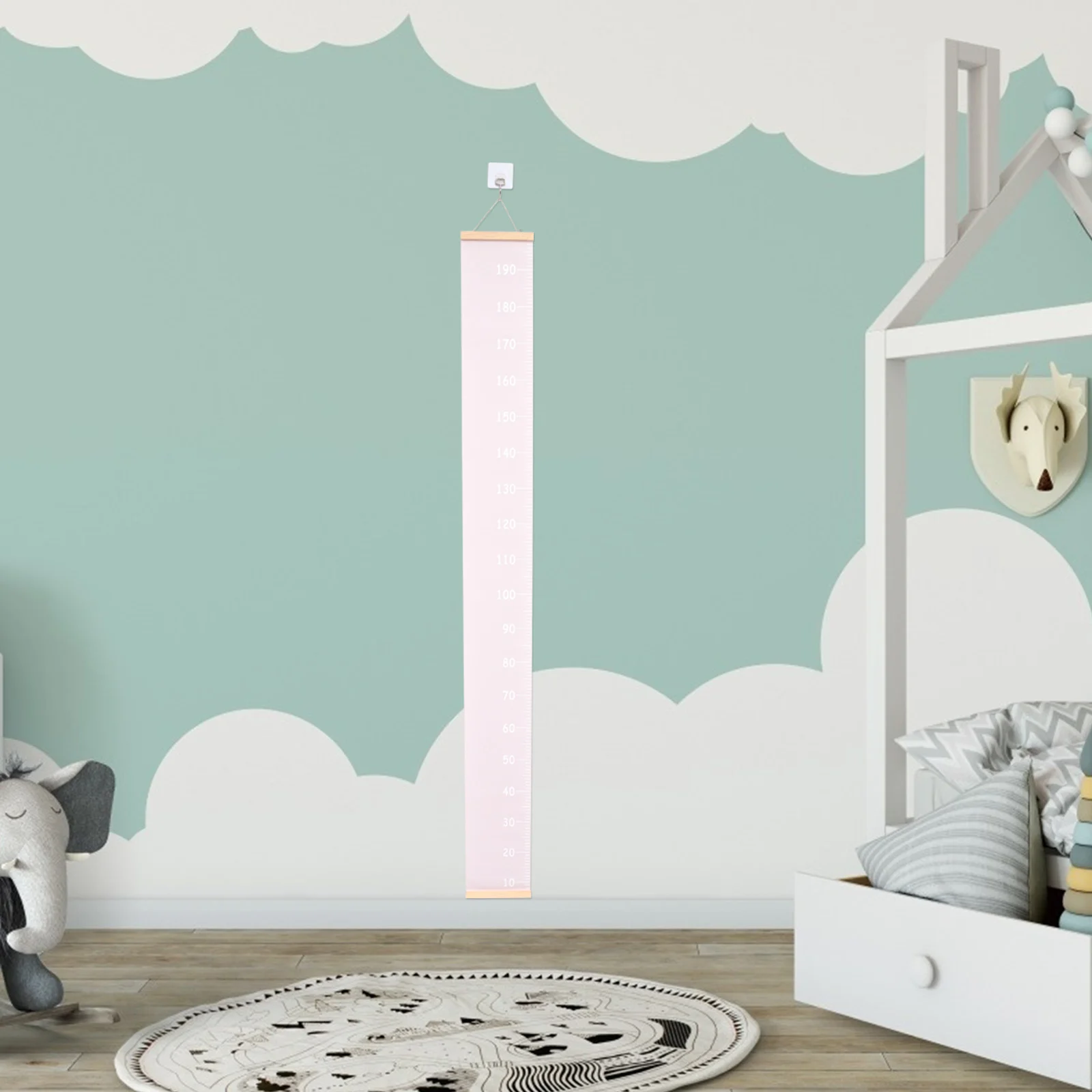 

Ruler Space-Saving s Measurement Chart Removable Cartoon Decor Room Cloth Hanging Measuring Wall Decoration For Family