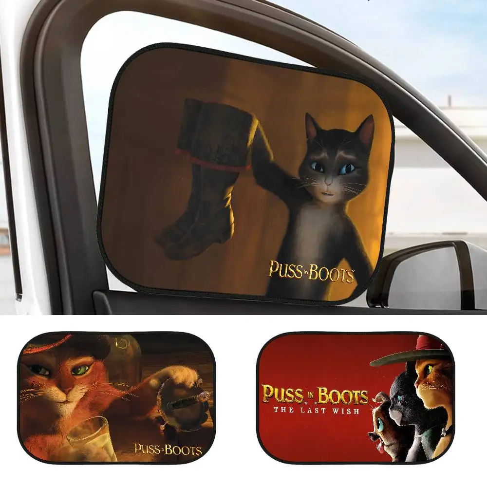 

P-Puss In Boots Universal Side Window Sunshades UV Protection Car Curtain Car Window Sun Shade Visor Protective Window