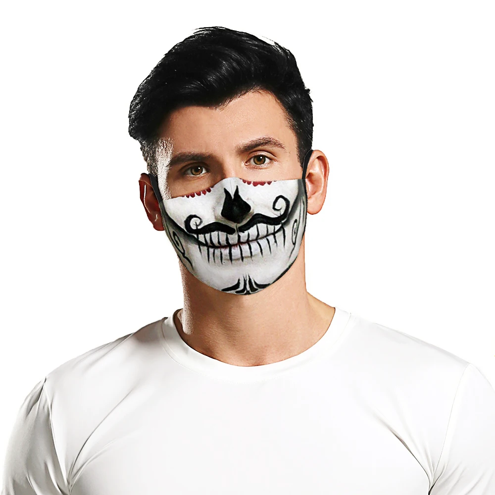 Mascarilla antipolvo con estampado navideño para hombre y mujer, cómoda, transpirable, ajustable, antihumo, accesorio de juego de rol, 2023