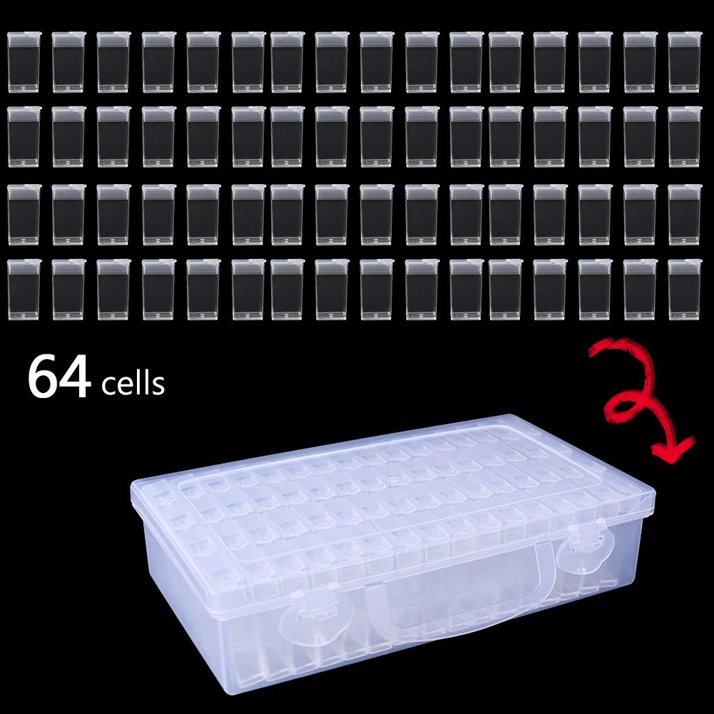 

Квадратная коробка для алмазной мозаики, прозрачный чехол для хранения бусин со стразами, удобная коробка для домашних аксессуаров