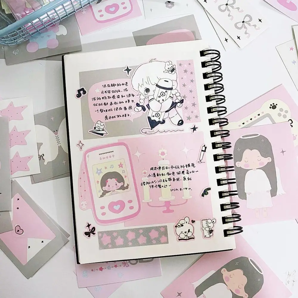 30Pc Stationery Journal Planner Sketchbook Stickers Aesthetic Cute Korean Deco Sicker for Scrapbook Stationery Diary Decoration