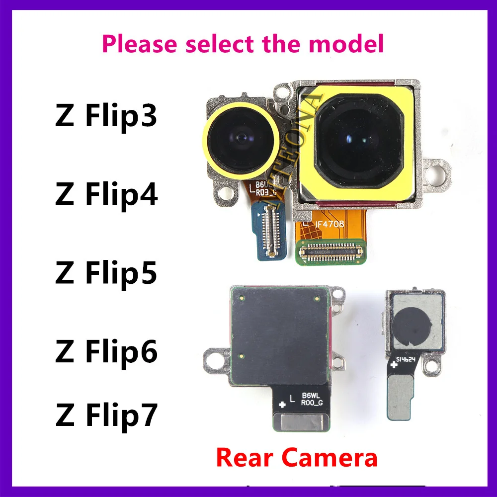 Rear Camera For Samsung Galaxy Z Flip 3 4 5 6 7 SM-F711 F721 F731 F741 Back Facing Camera Module Spare Flip3 Flip4 Flip5 Flip6