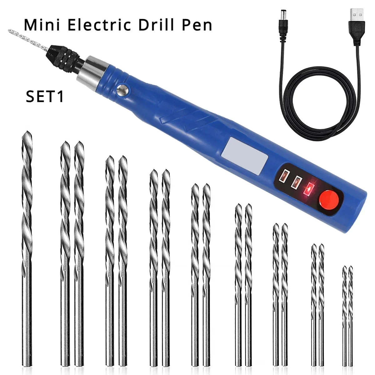 Mini Electric Drill Pen Cordless Rotary Tool USB Rechargeable 2000mAh Engraving Pen Wireless Etching Drill Grinding Accessories