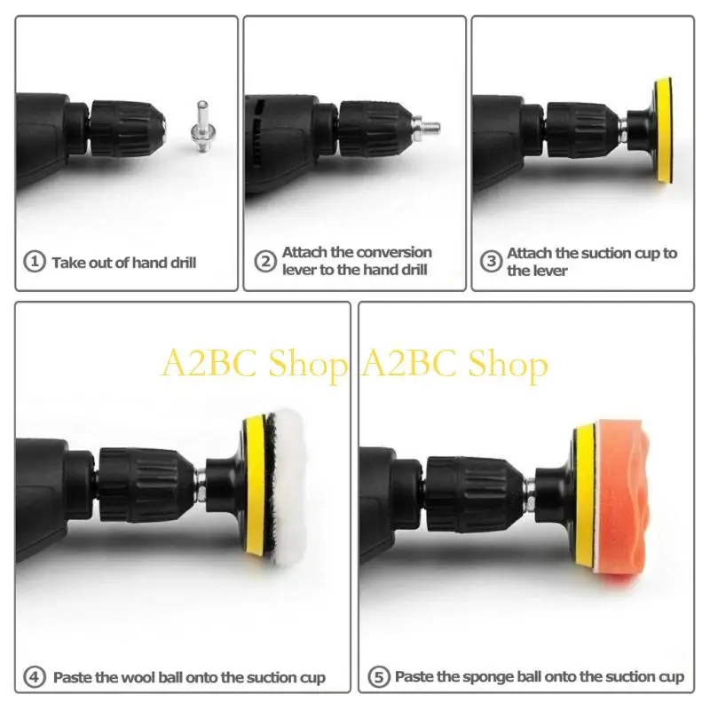 A2BC 8Pcs Waxing Pads 7Inch Size Buffing Polishing Pad for Vehicle Polishing
