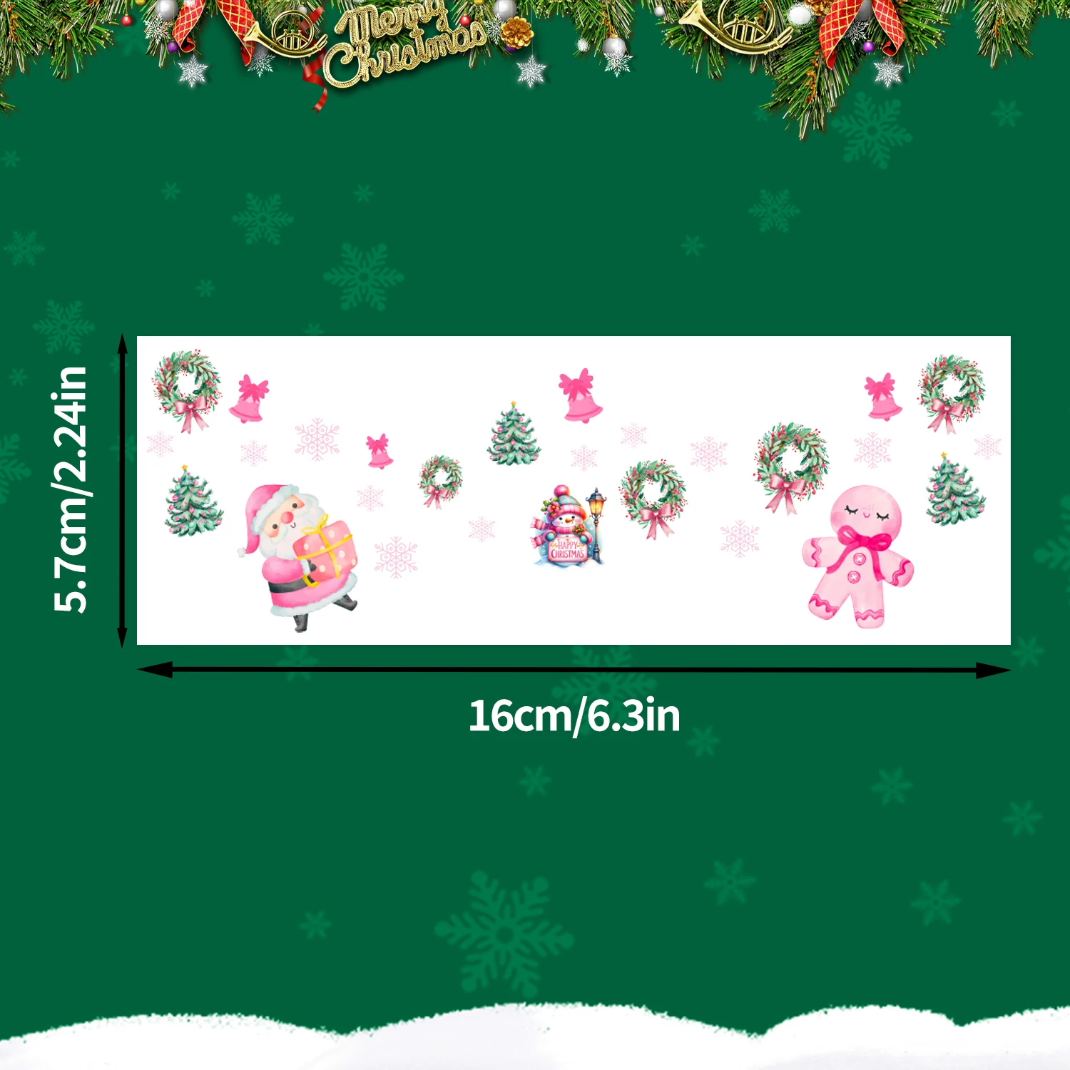 8 أوراق وشم مؤقت لنمش عيد الميلاد، مقاوم للماء وسهل الإزالة، طقم مكياج لحفلات عيد الميلاد، هدايا عيد الميلاد، جورب فيل