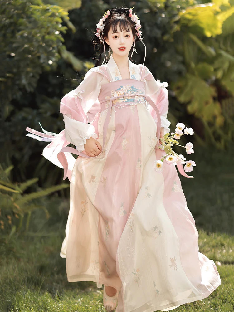 

Оригинальная женская юбка Hanfu Qiumei Tang Sle длиной до груди, костюм Хан с вышивкой, весна-лето, смесь полиэтилена