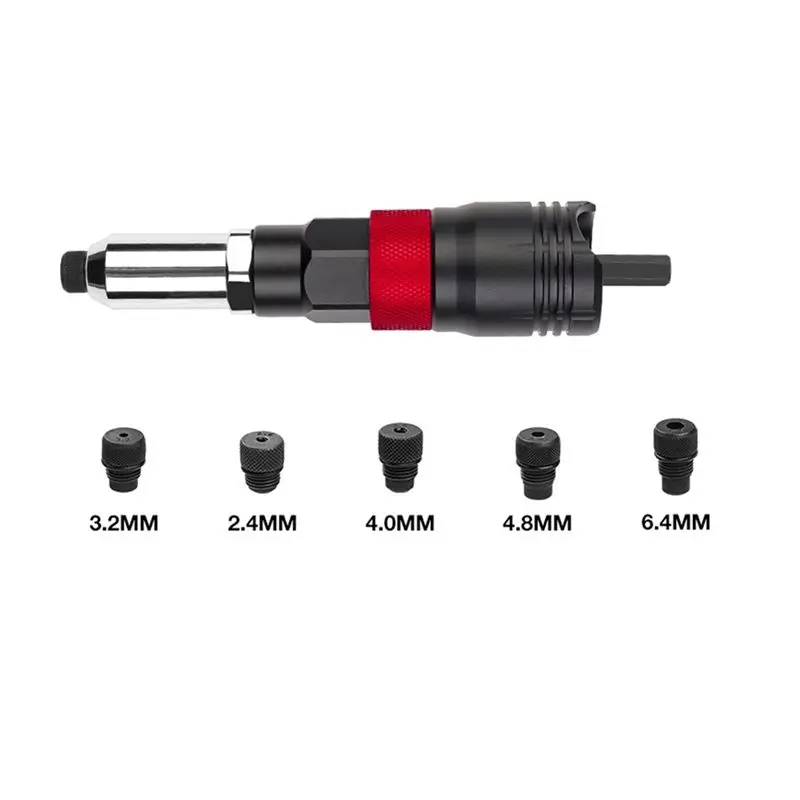 A36T-2.4-6.4Mm Electric Rivet Nut Adapter Automatic Riveting Nail Cordless Riveting Tools Rivet Nut Tool With Wrench And Handle