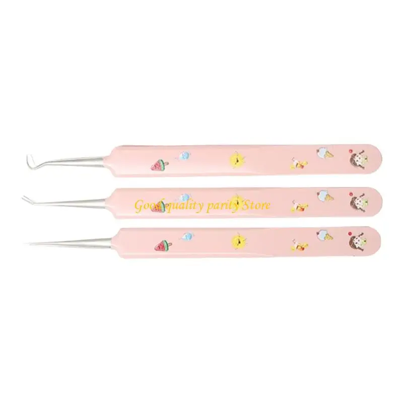 M4ya 3 PCS Pimple Popper Tool kits Blackhead Remover Tweezers for Woman and Man