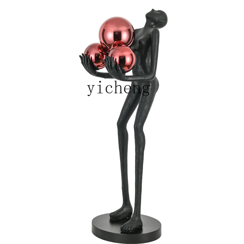 

Xl Humanoid Art Sculptured Ornaments Living Room Light Luxury Figure Floor Lamp Frp Big Decorations