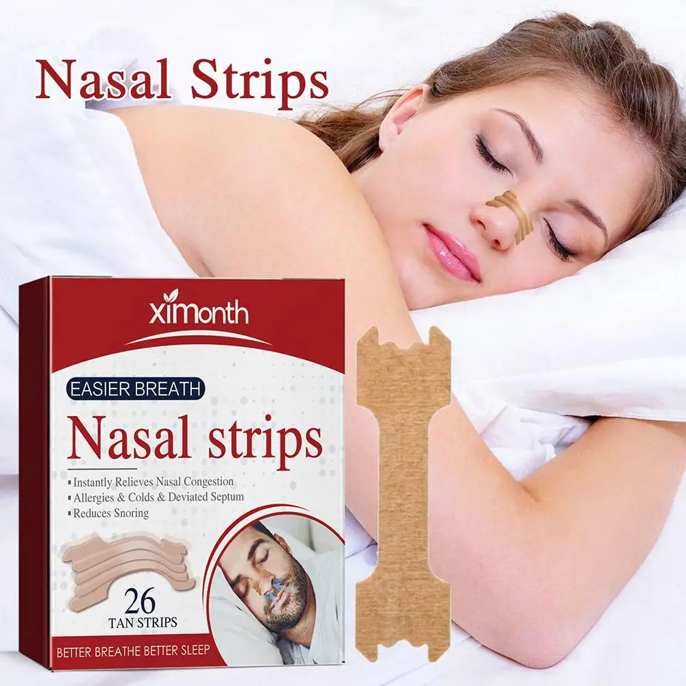 26Pcs/Box Breathe Nasal Strips Right Way Stop Snoring Anti Snoring Strips Easier Better Breathe Health Care