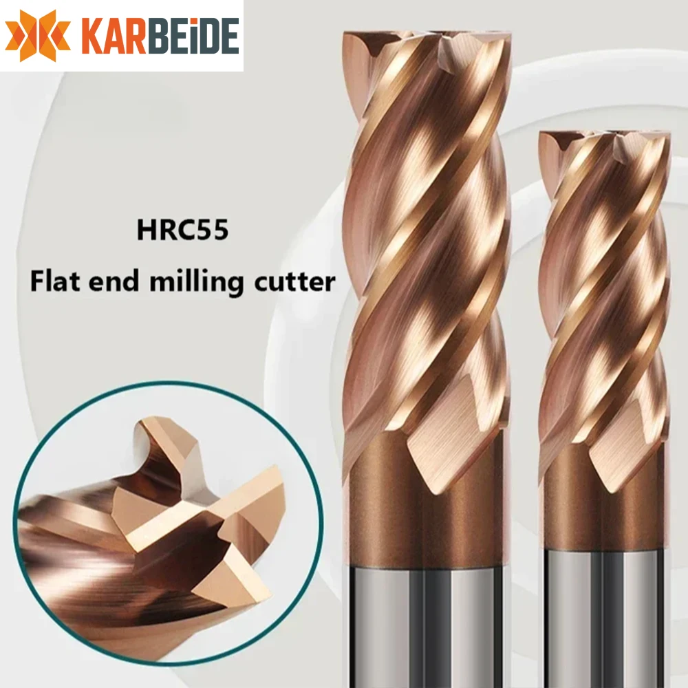 

Фреза из вольфрамовой стали с 4 канавками HRC55, закаленный режущий инструмент, размер d18x70xD18xL150