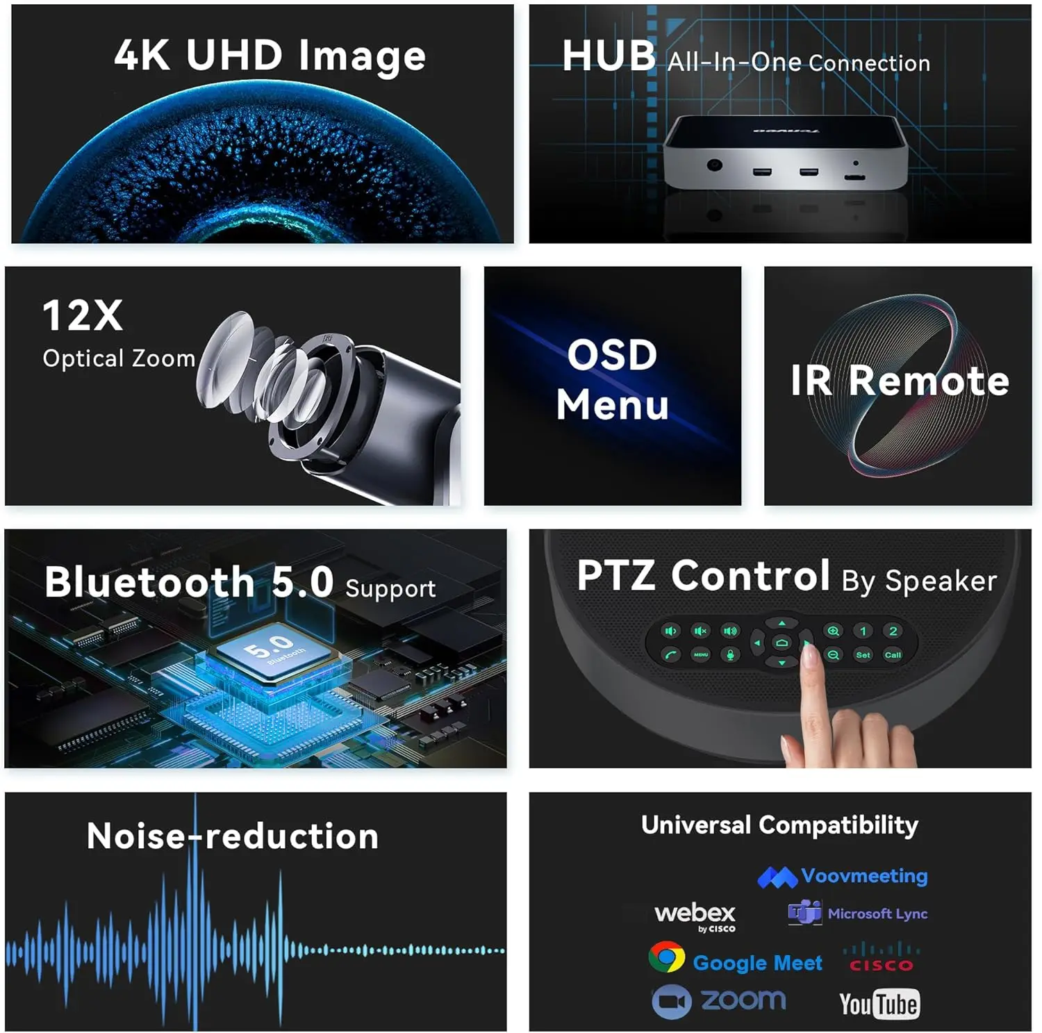 Good Performance PTZ Camera Speakerphone Hub Video Conference Equipment USB Camera Video Conference Kit Meeting Solution