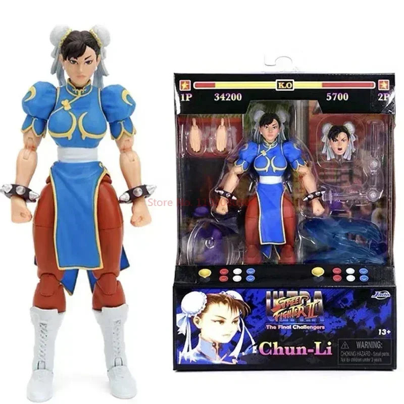 

Jada Chunli 1/12 Action Figure Ultra Street Fighter Ii The Final Challengers Anime Figure Red Blue Collection Model Birthday Toy