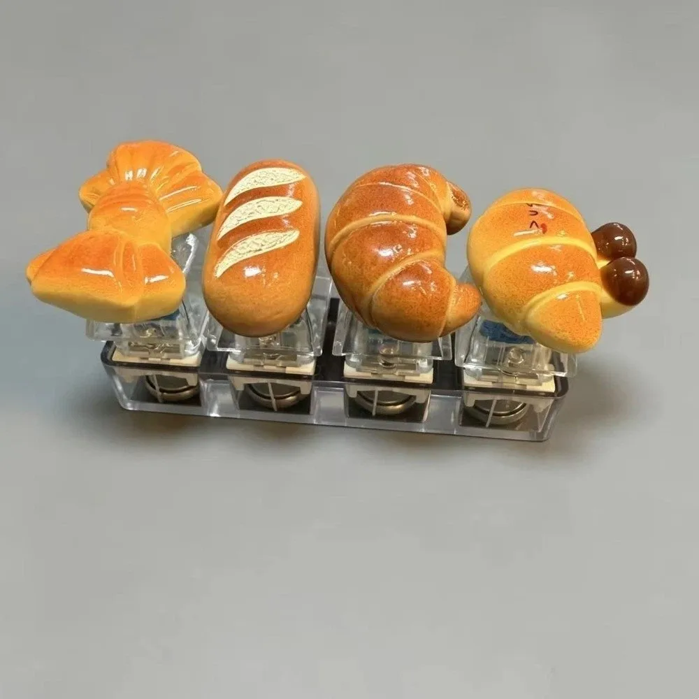 Finger Button Anti-stress Toy Pendant Mechanical Bread Keycap Fidget Keychain Pass The Time Stress Relief Clicker Bag Charms