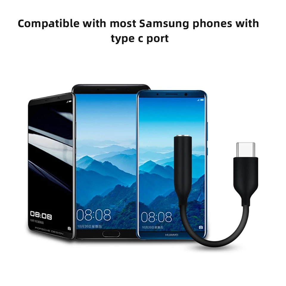 For Samsung Audio Cable USB Type C to 3.5MM AUX Headset Jack Adapter For Galaxy S24 s23 S21 S22 Ultra S20 Plus NOTE10 a14 A54