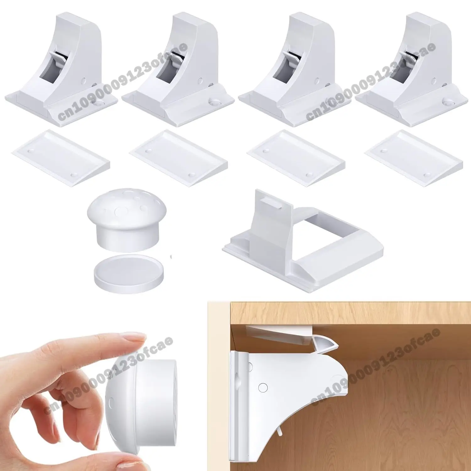 New Child Safety Magnetic Cabinet Locks Baby Proofing Magnetic Drawer Locks for Kitchen with Adhesive Baby Safety Cabinet Lock