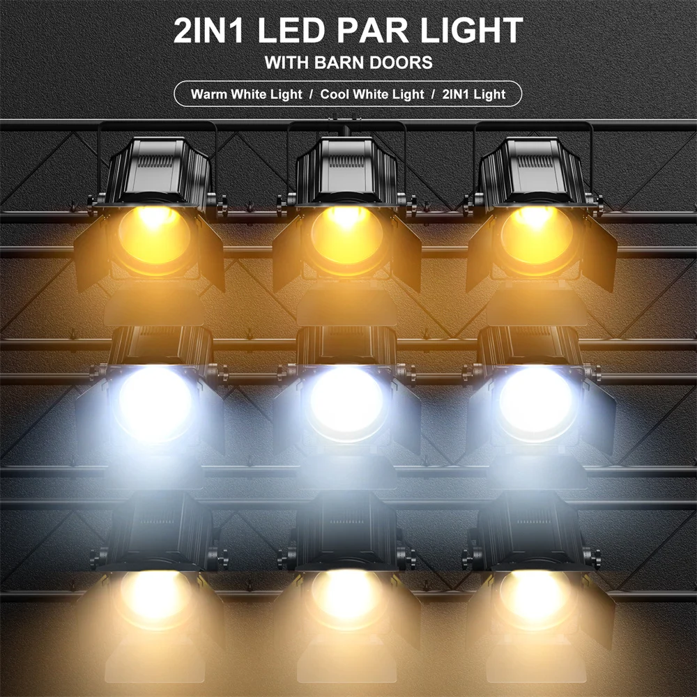 New Par Lights COB 200W Linear Spotlights DMX512 Sound Activated DJ Lights For Stage Party Concert Church Wedding Theater.