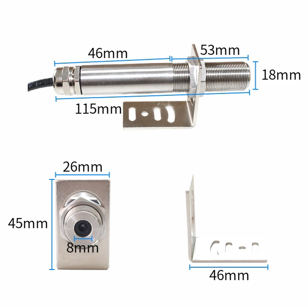 Industrial Stainless Steel Infrared Temperature Sensor Non-Contact Transmitter High-Temperature Detector RS485 0-5V 4-20MA