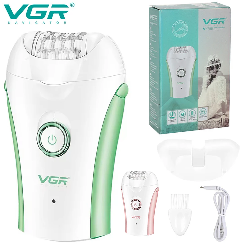 VGR Rechargeable Women Epilator Electric Female Epilator For Face Hair Removal Machine For Facial Legs Body Bikini Hair Remover