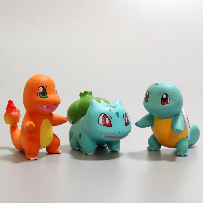 Pokemon Cartoon Anime Squirtle Bulbasaur Charmander Mini Figur Sammlung Hause Desktop Ornamente Puppe Mädchen Jungen Spielzeug